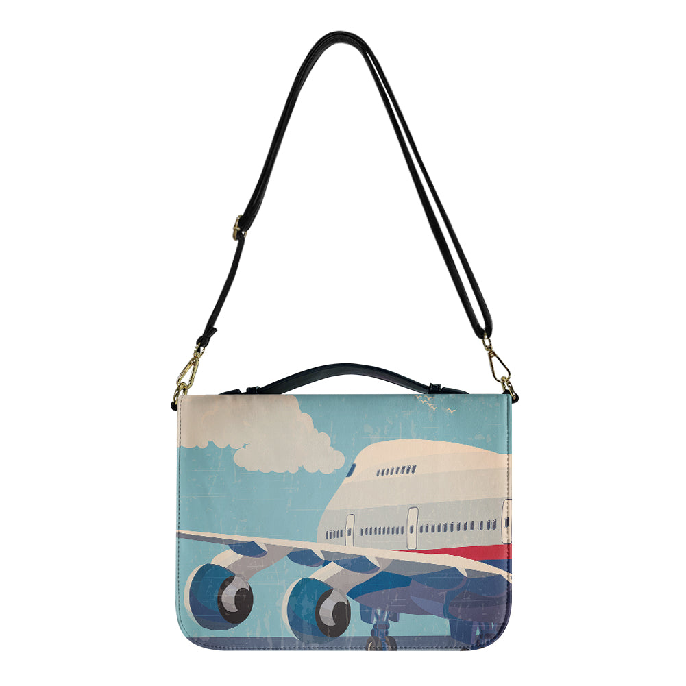 Vintage Boeing 747 Designed PU Accessories Bags Strap Style