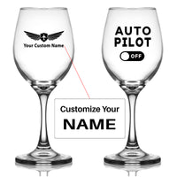 Thumbnail for Auto Pilot Off Designed Wine Glasses