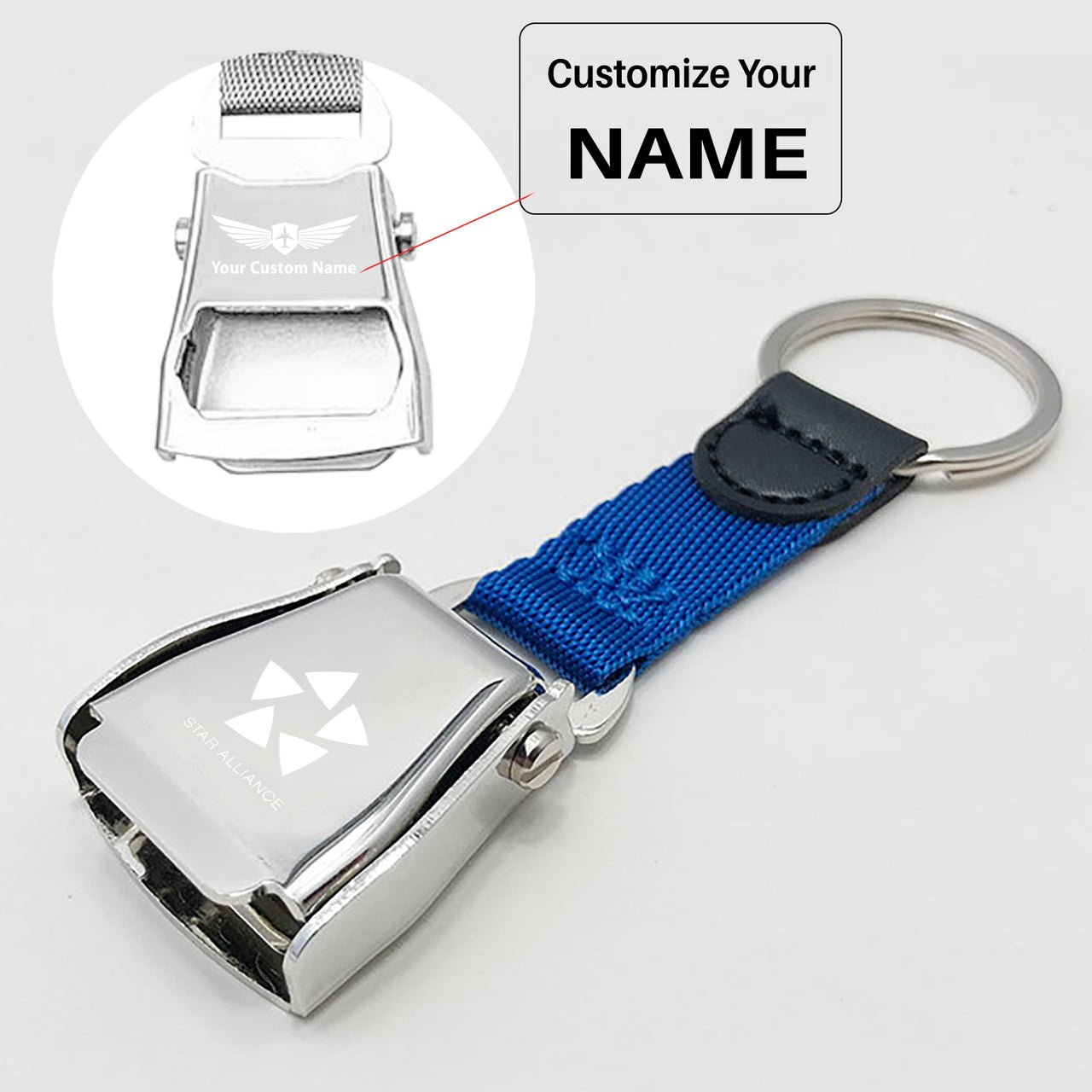 Star Alliance Airlines Designed Airplane Seat Belt Key Chains