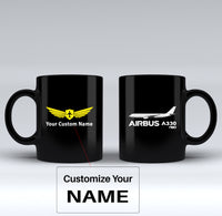 Thumbnail for The Airbus A330neo Designed Black Mugs