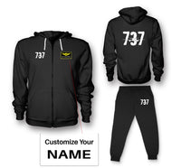Thumbnail for Boeing 737 Designed Designed Zipped Hoodies & Sweatpants Set