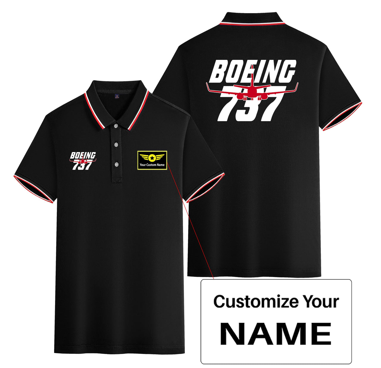 Amazing Boeing 737 Designed Stylish Polo T-Shirts (Double-Side)