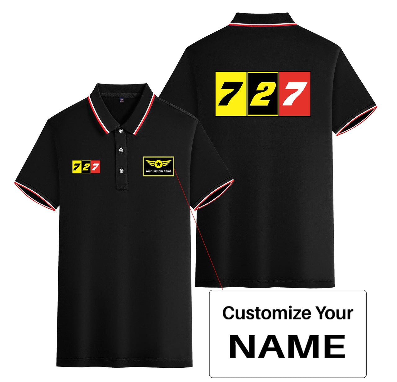 Flat Colourful 727 Designed Stylish Polo T-Shirts (Double-Side)
