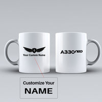Thumbnail for A330neo & Text Designed Ceramic White Mugs