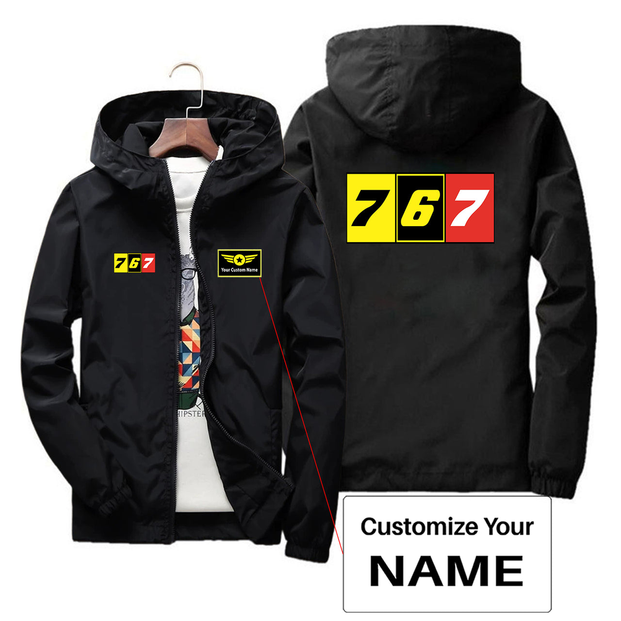 Flat Colourful 767 Designed Thin Windbreaker Jackets