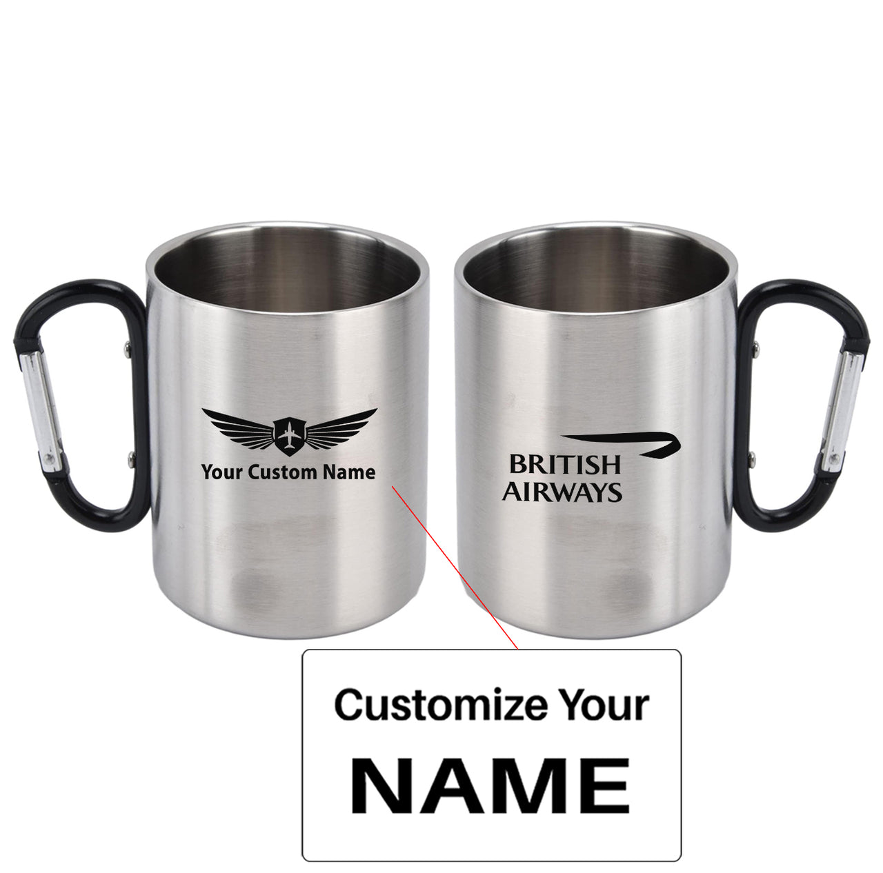 British Airways Airlines Designed Stainless Steel Outdoors Mugs