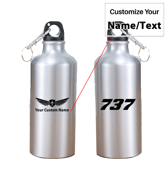 737 Flat Text Designed Thermoses