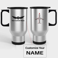 Thumbnail for Airplane Shape Aviation Alphabet Designed Travel Mugs (With Holder)