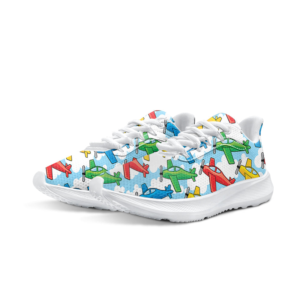 Funny Airplanes Designed Breathable Sport Shoes