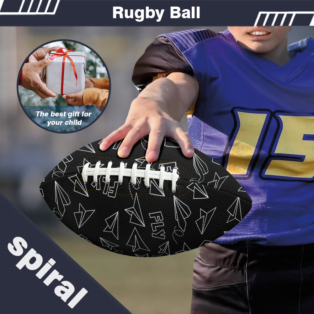 Paper Airplane & Fly Black Designed Rugby