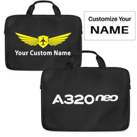 Thumbnail for A320neo & Text Designed Laptop & Tablet Bags
