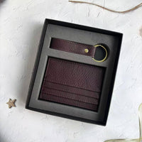 Thumbnail for Genuine Leather Cardholder Key Ring Gift Box Set