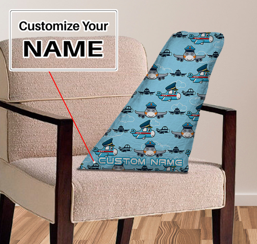 Cartoon & Funny Airplanes Designed Aircraft Tail Pillows
