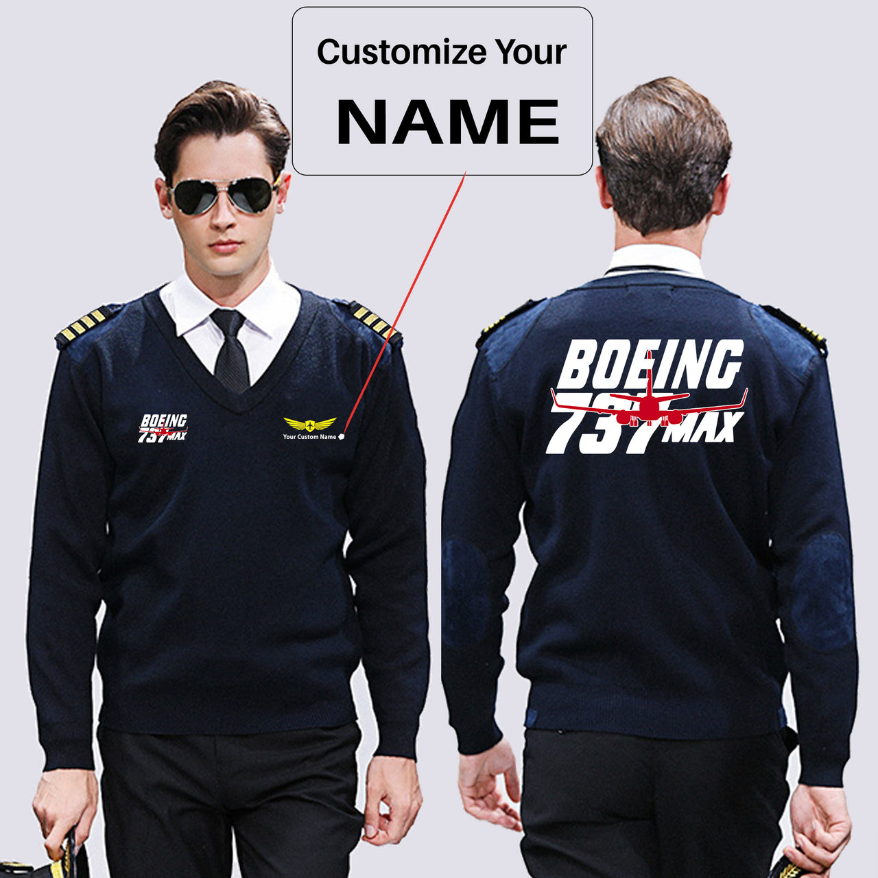 Amazing Boeing 737 Max Designed Wool Pilot Sweaters