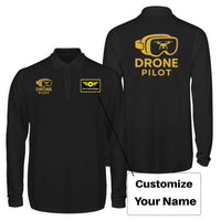 Thumbnail for Googles & Drone Pilot Designed Long Sleeve Polo T-Shirts (Double-Side)