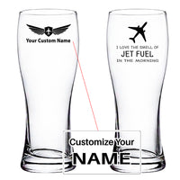 Thumbnail for I Love The Smell Of Jet Fuel In The Morning Designed Pilsner Beer Glasses