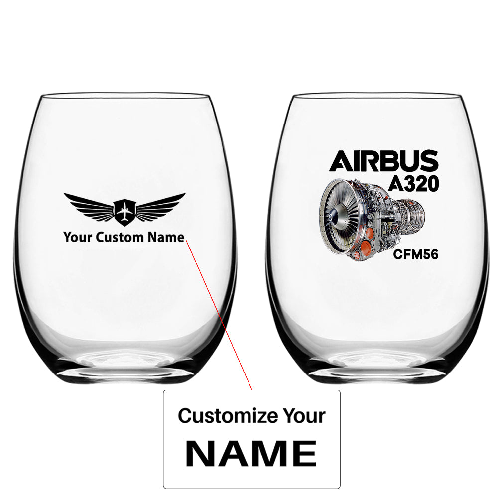 Airbus A320 & CFM56 Engine Designed Water & Drink Glasses