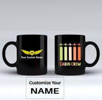 Thumbnail for Colourful Cabin Crew Designed Black Mugs