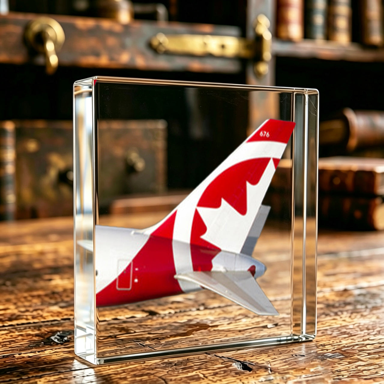 Air Canada rouge Airlines Tail Logo Crystal Ornament