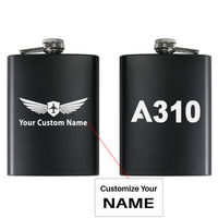 Thumbnail for A310 Flat Text Designed Stainless Steel Hip Flasks