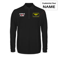 Thumbnail for Amazing Airbus A380 Designed Long Sleeve Polo T-Shirts