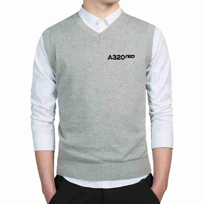 A320neo & Text Designed Sweater Vests