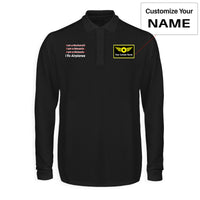 Thumbnail for I Fix Airplanes Designed Long Sleeve Polo T-Shirts