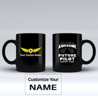 Thumbnail for Future Pilot Designed Black Mugs