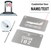 Thumbnail for Cessna 182 & Plane Designed Aluminum Airplane Luggage Tags