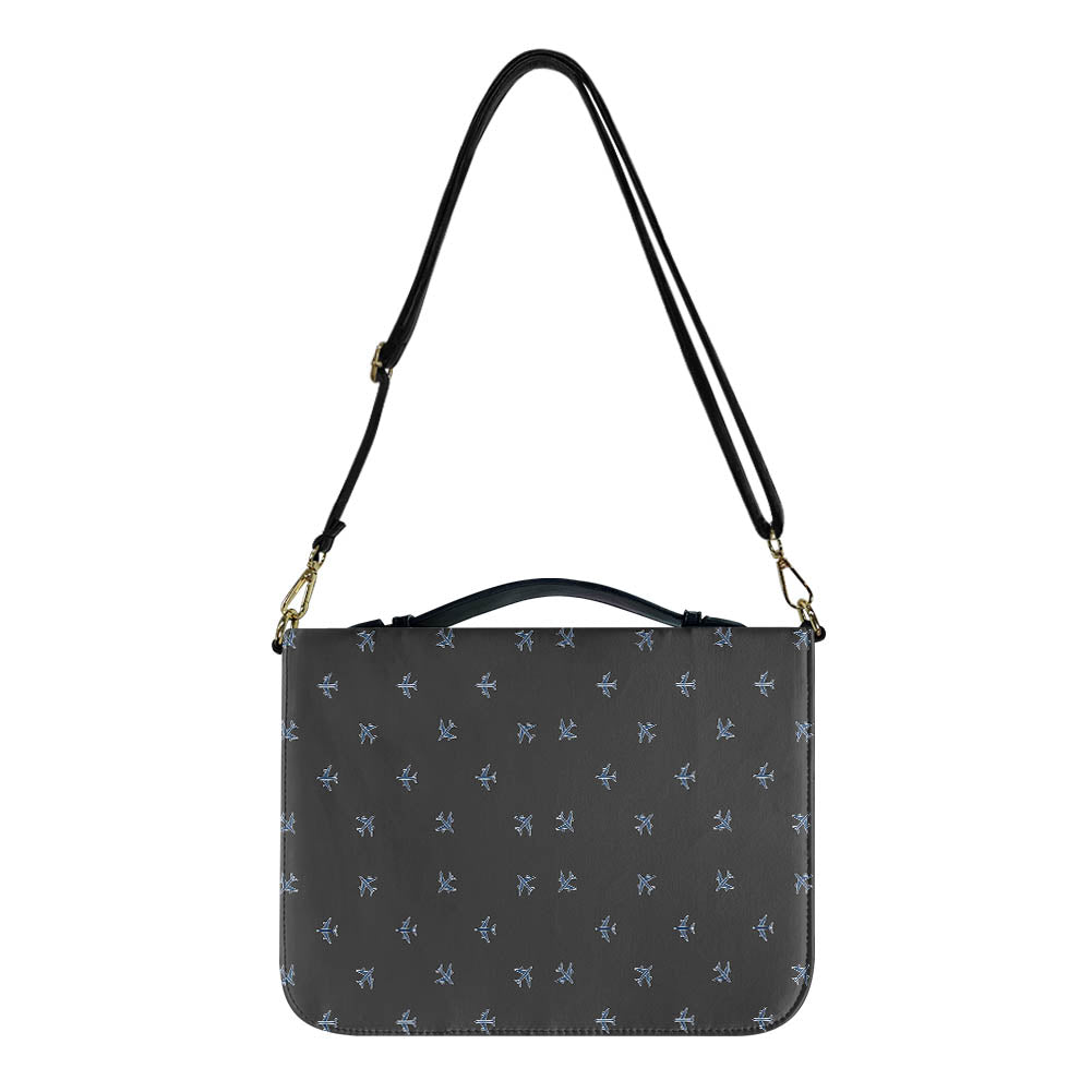 Nice Airplanes (Gray) 2 Designed PU Accessories Bags Strap Style