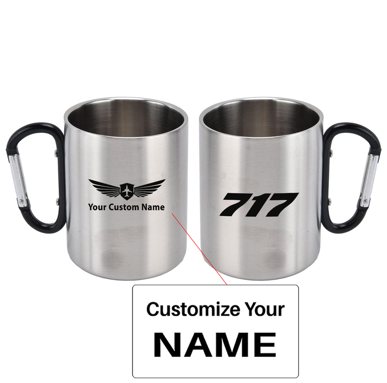717 Flat Text Designed Stainless Steel Outdoors Mugs