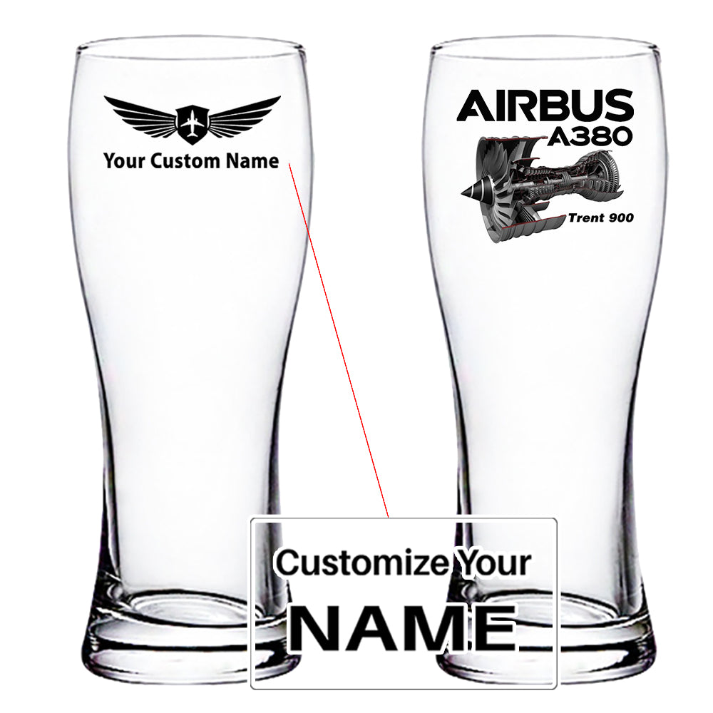 Airbus A380 & Trent 900 Engine Designed Pilsner Beer Glasses
