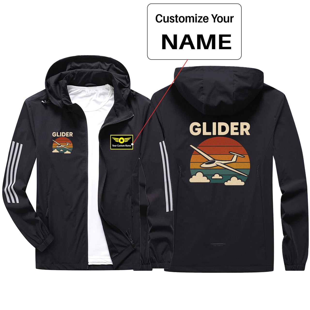 Retro I Love Gliding Design Sport & Running Jackets