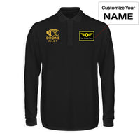 Thumbnail for Googles & Drone Pilot Designed Long Sleeve Polo T-Shirts