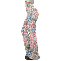 Thumbnail for Passport Stamps 2 Designed Women Yoga Flared Pants