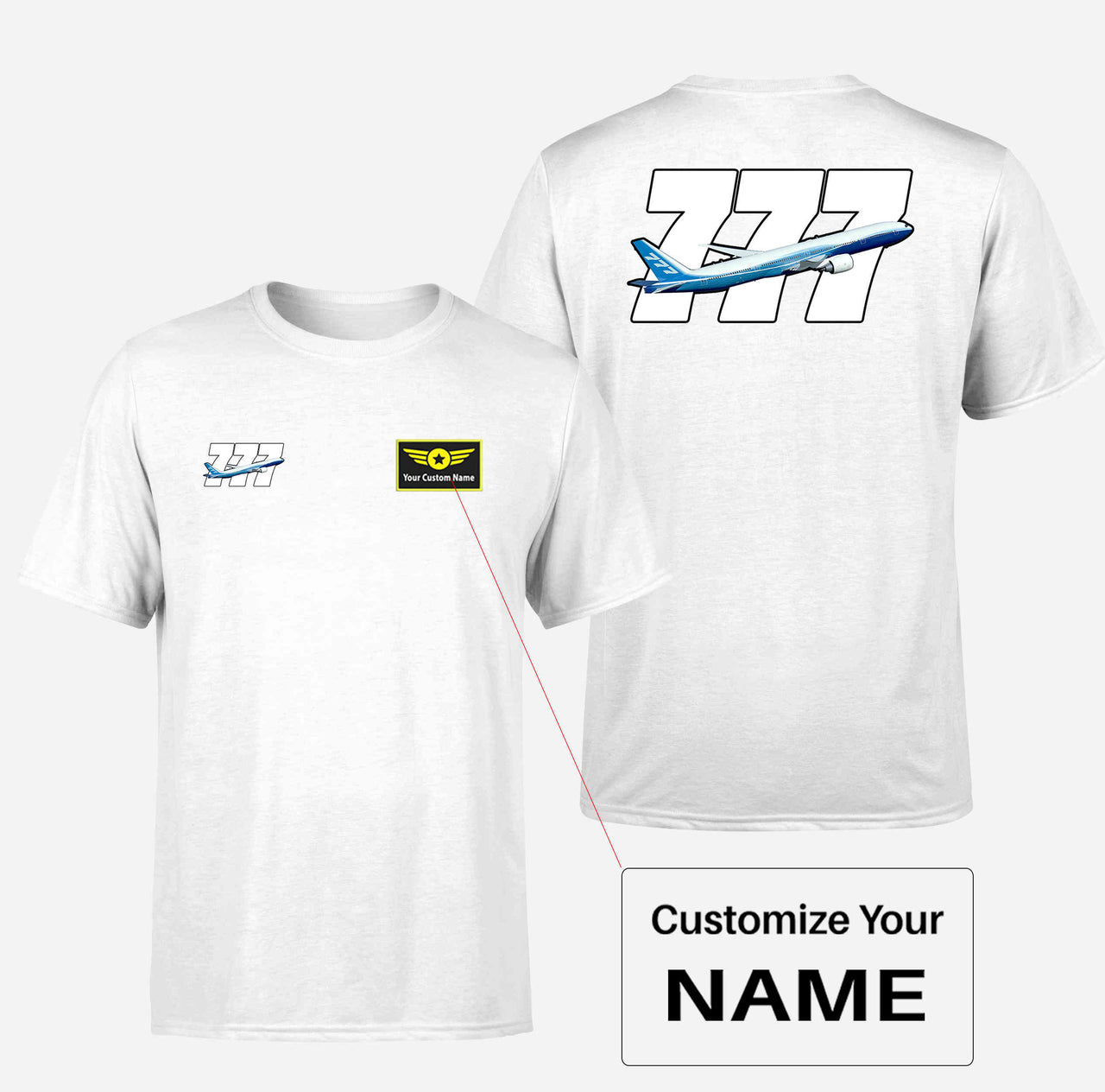 Super Boeing 777 Designed Double-Side T-Shirts