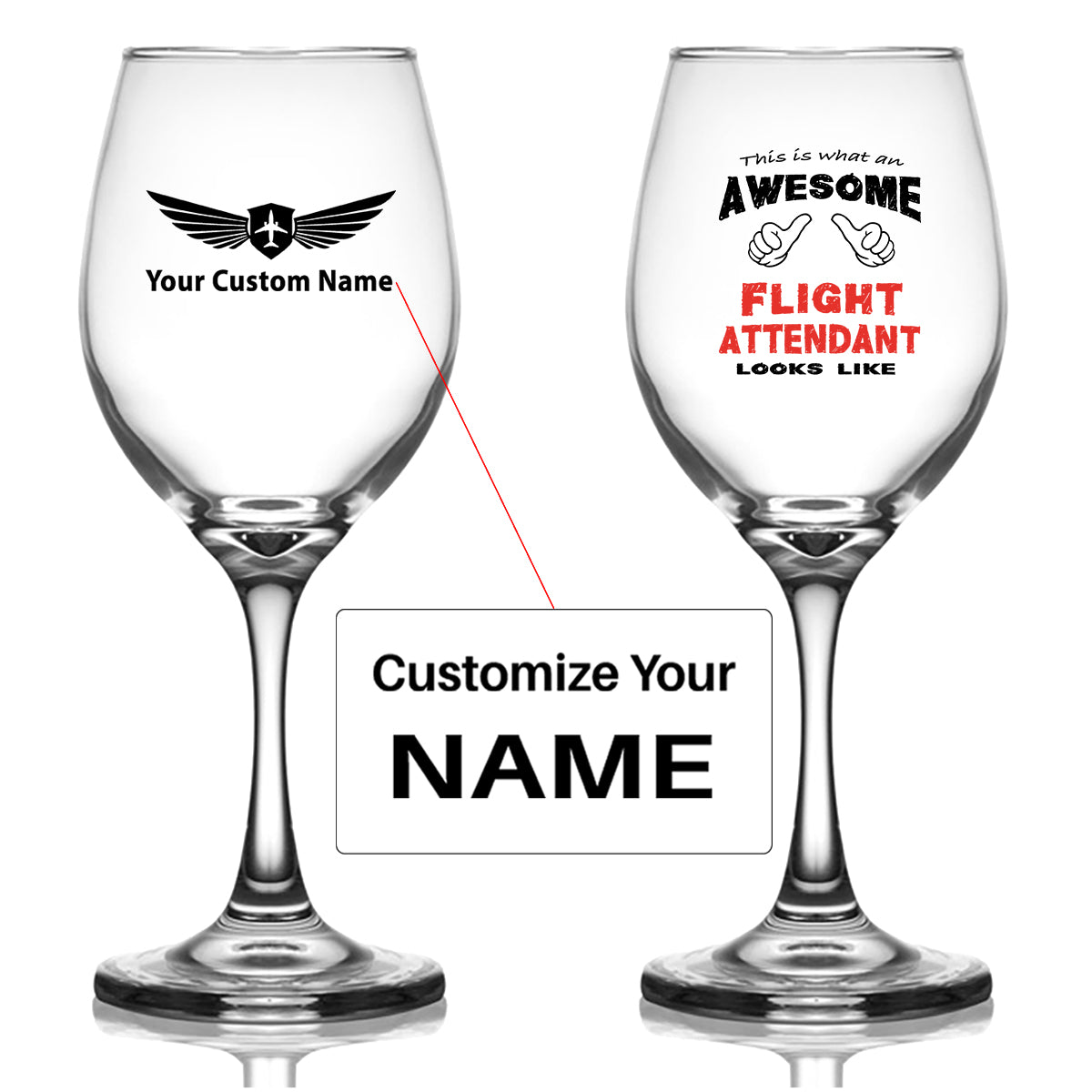 Flight Attendant Designed Wine Glasses