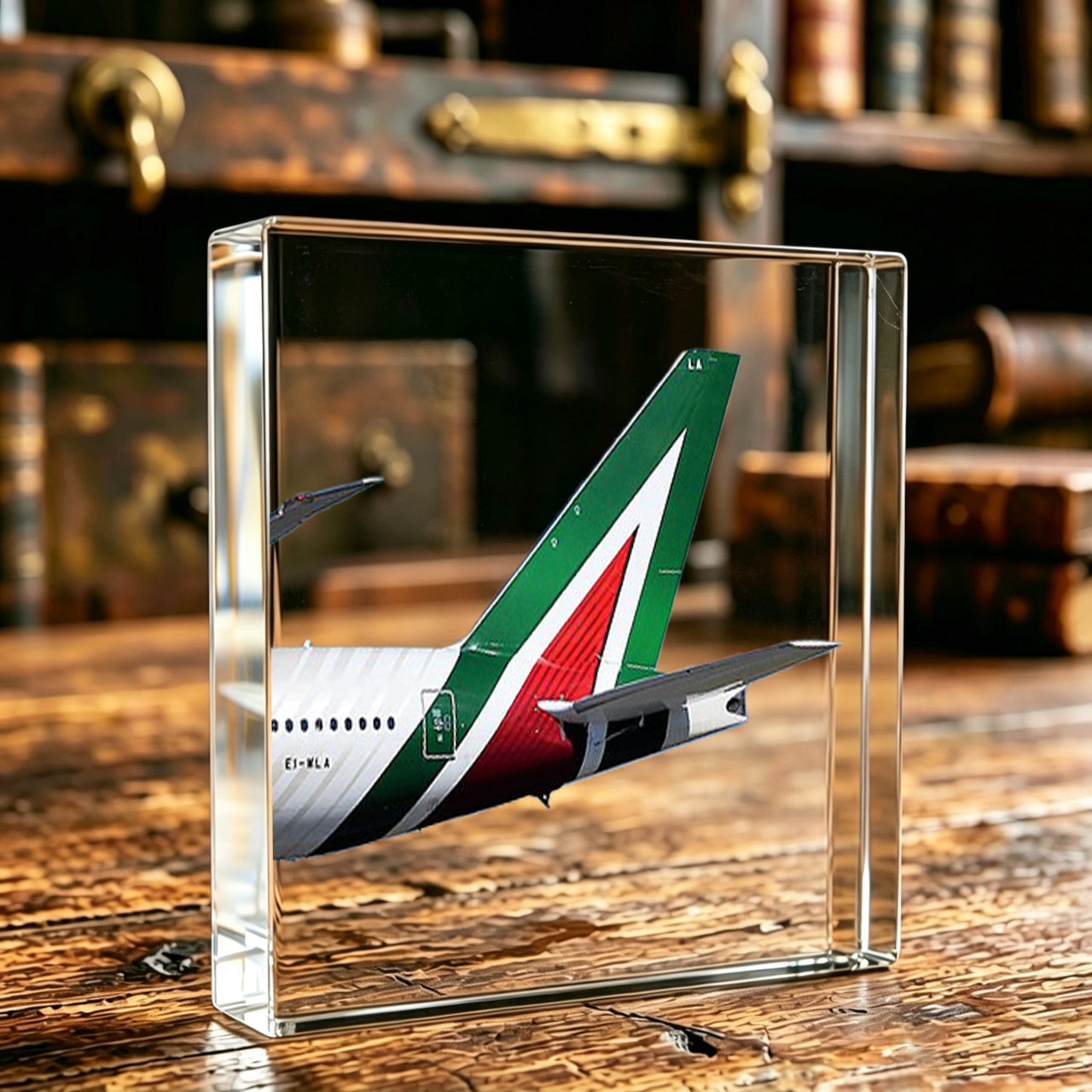 Alitalia Airlines Tail Logo Crystal Ornament