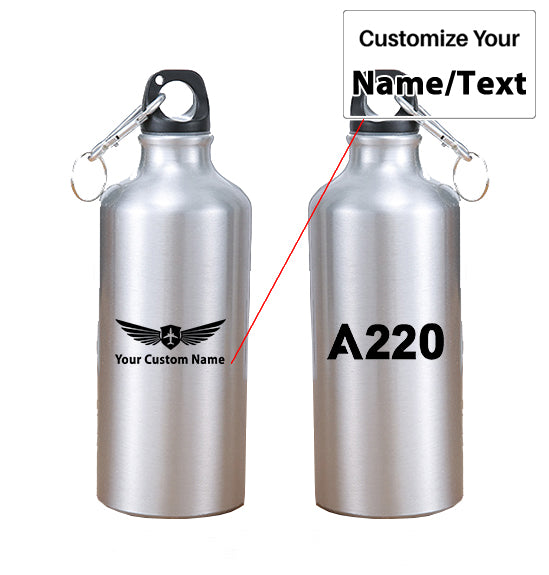 A220 Flat Text Designed Thermoses