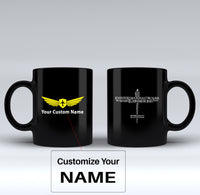 Thumbnail for Propeller Shape Aviation Alphabet Designed Black Mugs