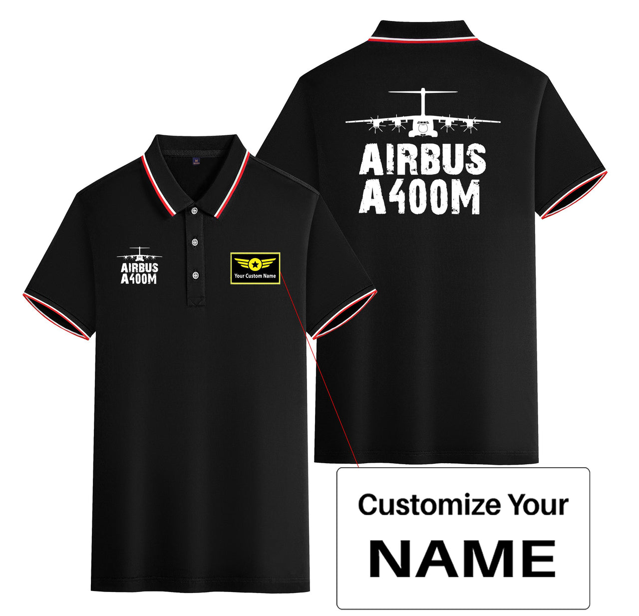 Airbus A400M & Plane Designed Stylish Polo T-Shirts (Double-Side)
