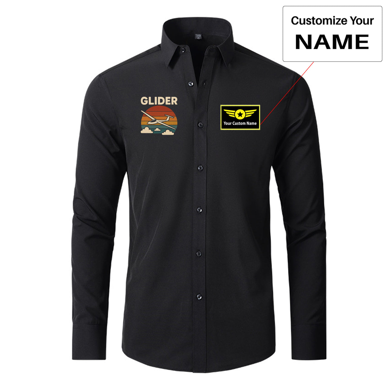 Retro I Love Gliding Designed Long Sleeve Shirts