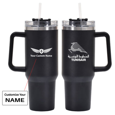 Tunisair 40oz Stainless Steel Car Mug With Holder