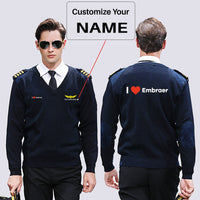 Thumbnail for I Love Embraer Designed Wool Pilot Sweaters