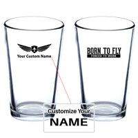 Thumbnail for Born To Fly Forced To Work Designed Beer & Water Glasses