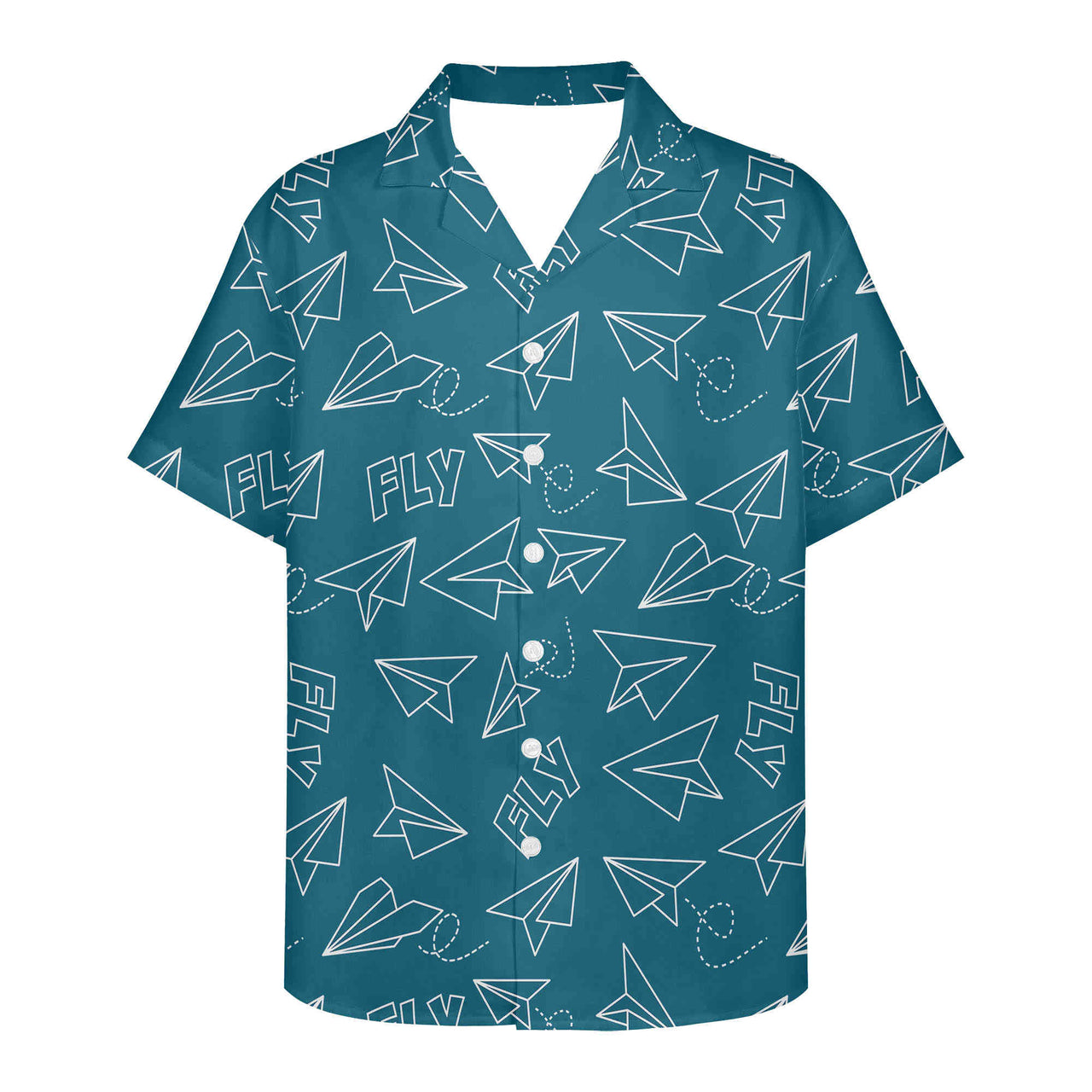 Paper Airplane & Fly Green Designed 3D Hawaiian Shirts