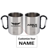 Thumbnail for Airbus A319 & Text Designed Stainless Steel Outdoors Mugs
