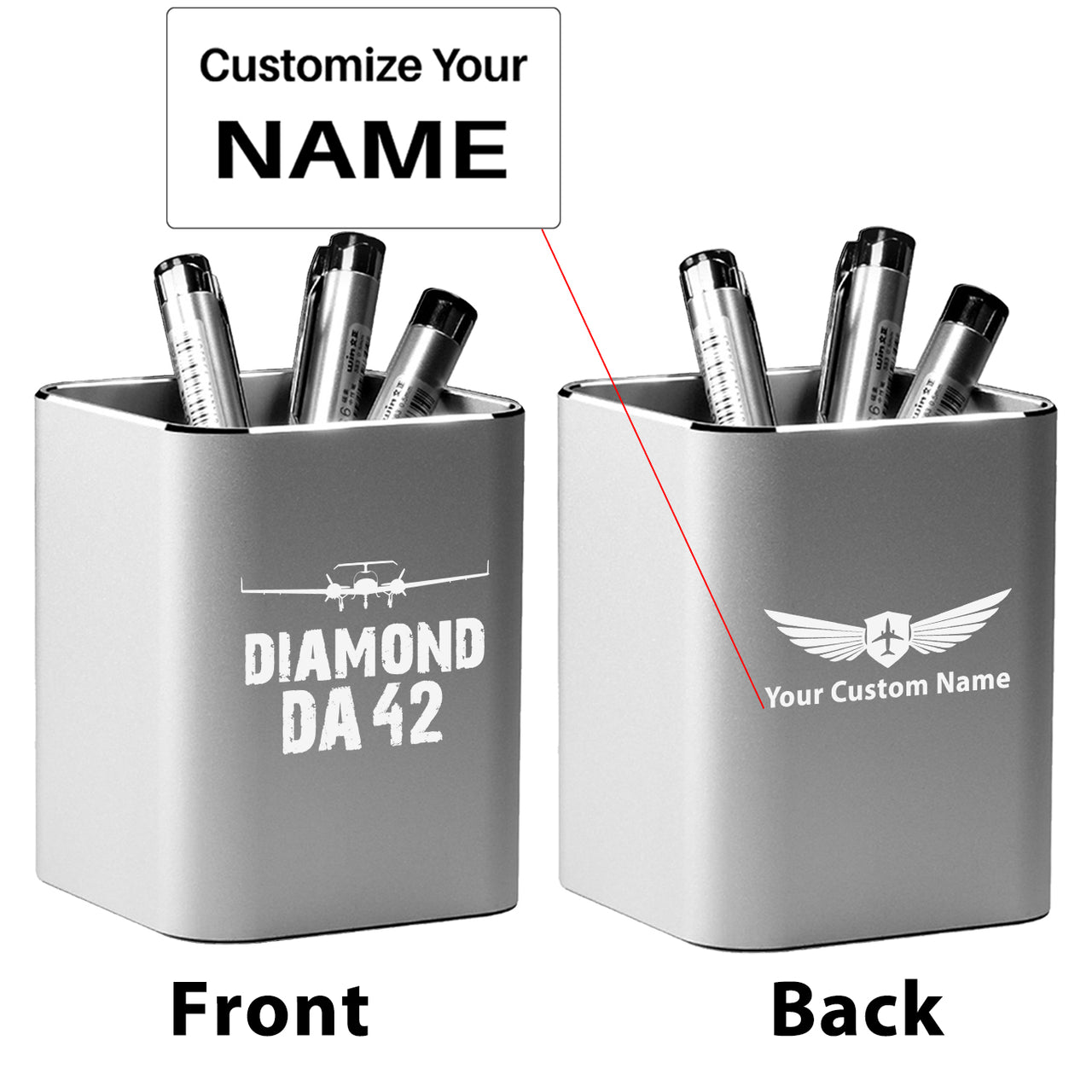 Diamond DA42 & Plane Designed Aluminium Alloy Pen Holders