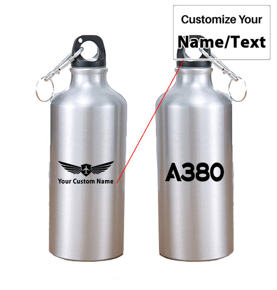 A380 Flat Text Designed Thermoses