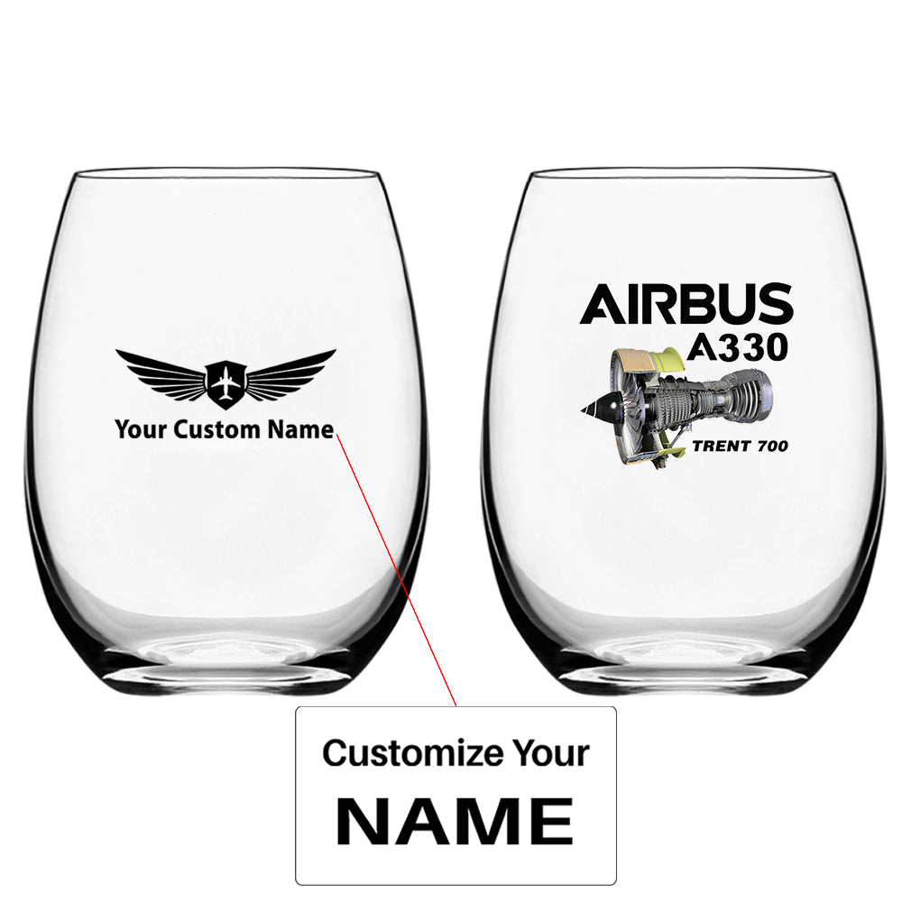 Airbus A330 & Trent 700 Engine Designed Water & Drink Glasses